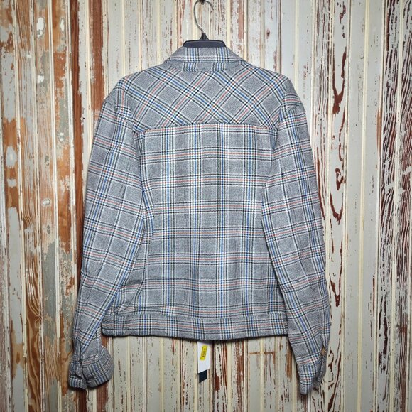 Perry Ellis Plaid Wool Blend Bomber Jacket Multi-Color Interior Lining Size M - Picture 7 of 8